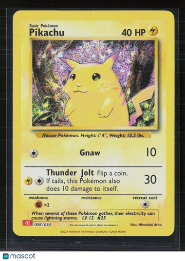 2023 Pokemon Classic Collection Pikachu Holo Trading Card #8/34 English