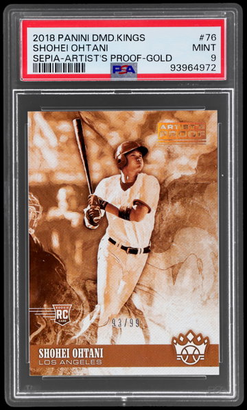 2018 Diamond Kings Shohei Ohtani Sepia Variations Artist Proof Gold PSA 9 RC