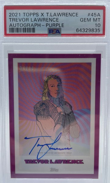 2021 Topps X Trevor Lawrence Auto Purple #45A PSA 10