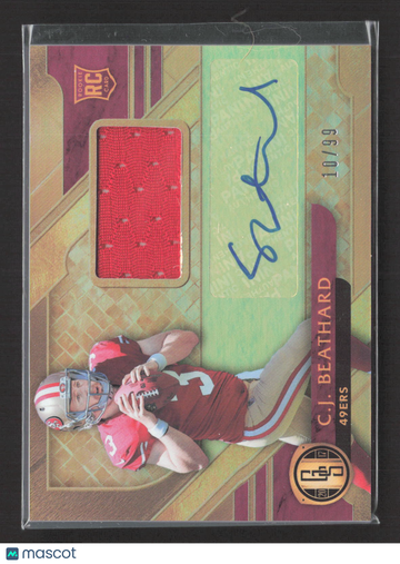 2017 Panini Gold Standard C.J. Beathard #223 /99 Jersey Patch RC Memorabilia