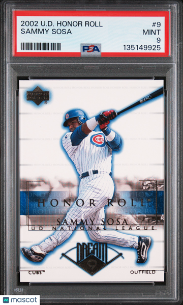 2002 Upper Deck Honor Roll Sammy Sosa #9 PSA 9