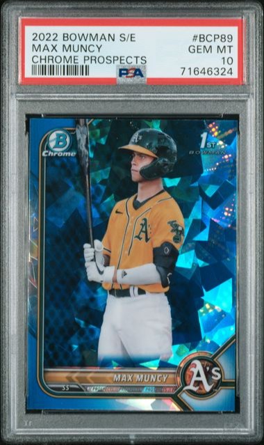 2022 TOPPS BOWMAN SAPPHIRE MAX MUNCY 1ST #BCP89 PSA 10 GEM MINT