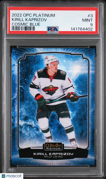 2022-23 O-Pee-Chee Platinum Kirill Kaprizov #3 Cosmic Blue PSA 9