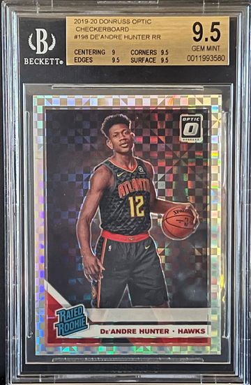 2019-20 De’andre Hunter Donruss Optic Checkerboard BGS 9.5 #198 SSP Rookie Card RC