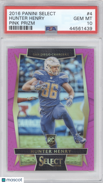 2016 Panini Select Hunter Henry #4 Pink Prizm RC 10/15 PSA 10