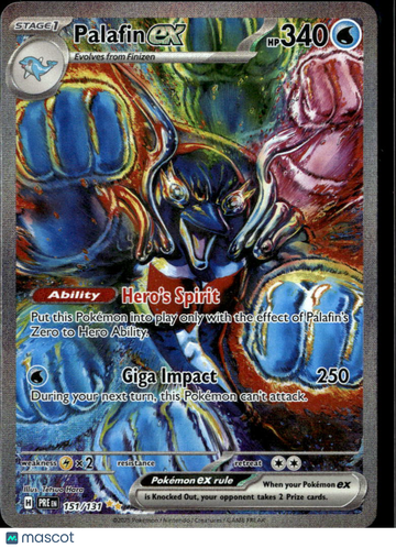 2025 Scarlet & Violet Prismatic Evolutions Palafin EX Holo Secret Rare SAR #151/131