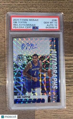 Obi Toppin 2020-21 Panini Mosaic Rookie Autographs - Knicks RC   PSA 10  AUtO 10
