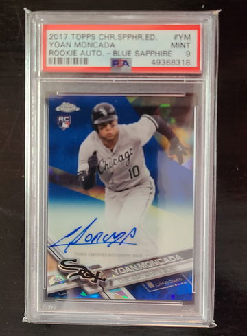 2017 Topps Chrome Sapphire Yoan Moncada RC Auto PSA
