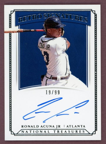 2019 NATIONAL TREASURES RONALD ACUNA JR AUTO /99