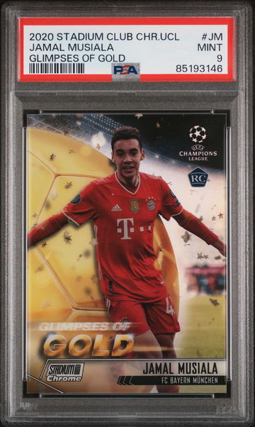 2020 JAMAL MUSIALA STADIUM CLUB CHROME UEFA UCL GLIMPSES OF GOLD #JM PSA 9