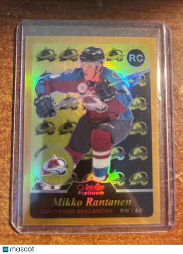 2015-16 O-Pee-Chee Platinum Mikko Rantanen #R88 Pee-Chee Platinum - Retro Gold Rainbow SN Rookie