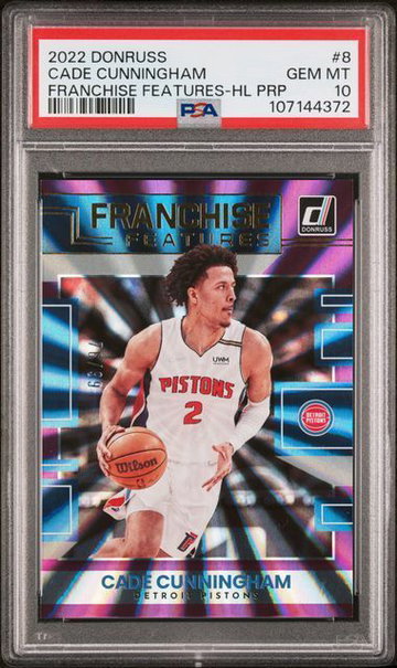 2022 Donruss | Cade Cunningham | Franchise Features Holo Purple | #8 | 76/99 | PSA 10