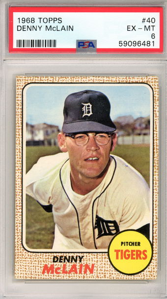 1968 TOPPS DENNY MCCLAIN PSA 6