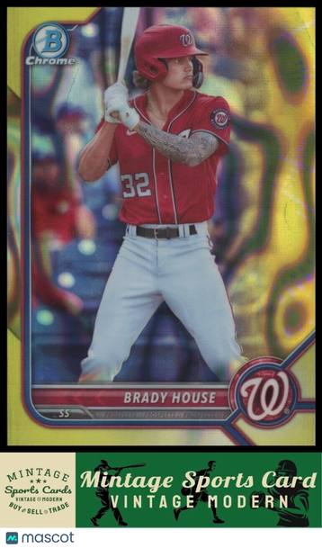 2022 Bowman Draft Brady House #BDC-144 Yellow Lava Refractor #/75