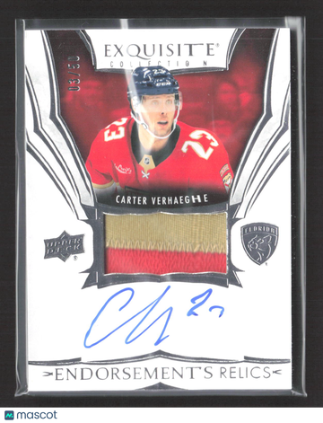 2025 Upper Deck Exquisite Collection Endorsements Relics Carter Verhaeghe #ER-CV /50 Patch Memorabilia