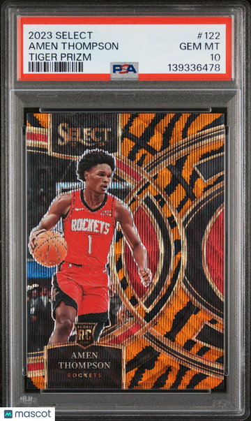 2023 Panini Select Amen Thompson #122 Tiger Prizm Premier Rookie RC PSA 10