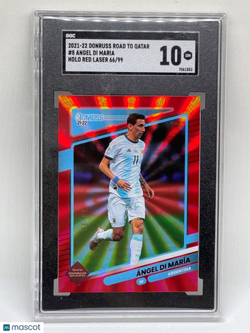 2021 Donruss Road To Qatar Angel DI Maria #8 Holo Red Laser SGC 10
