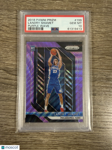 2018 Panini Prizm Landry Shamet #199 Purple Wave PSA 10