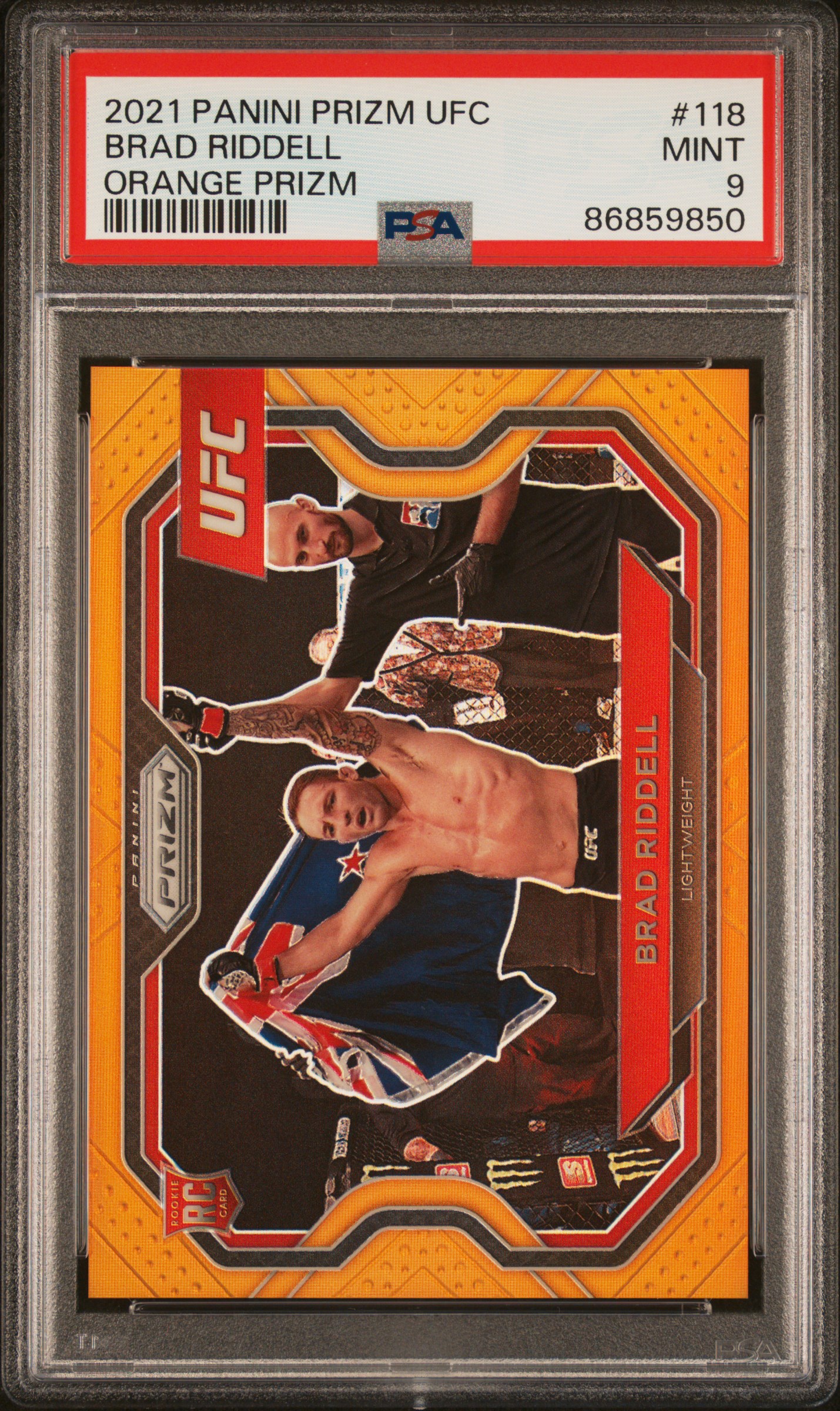 2021 Panini Prizm Orange Brad Riddell #118 RC PSA 9