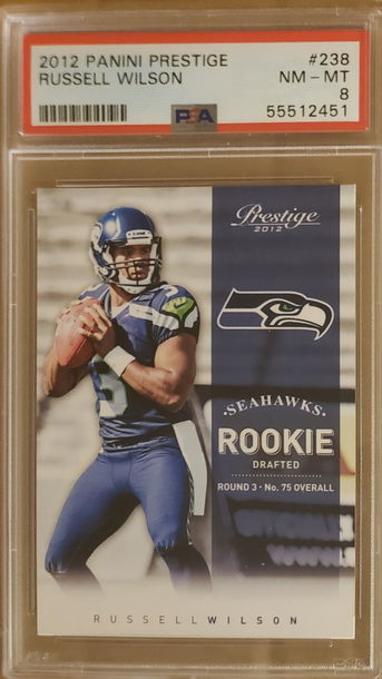 2012 Prestige Russell Wilson RC #238 PSA 8
