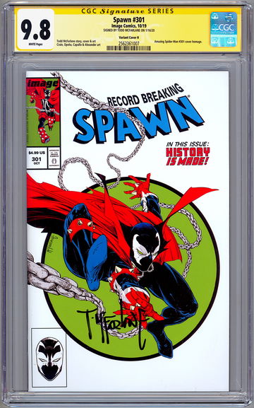 SPAWN #301 CGC-SS 9.8 AMAZING SPIDER-MAN #301 HOMAGE SIGNED TODD MCFARLANE 2019