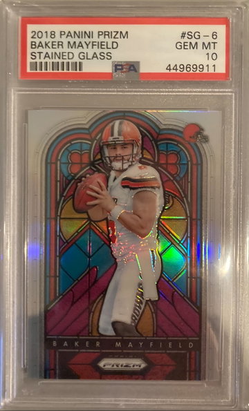 PSA 10 Baker Mayfield 2018 Panini Prizm Stained Glass