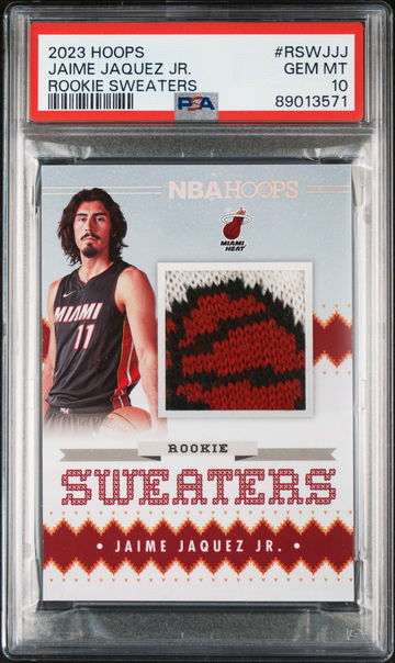 2023 PANINI JAIME JAQUEZ JR. NBA HOOPS ROOKIE SWEATERS #RSWJJJ PSA 10