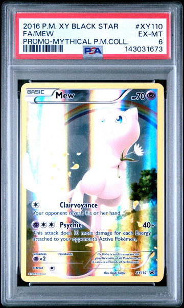 2016 Pokemon XY Black Star Promo Mythical Pokemon Collection Mew #XY110 PSA 6