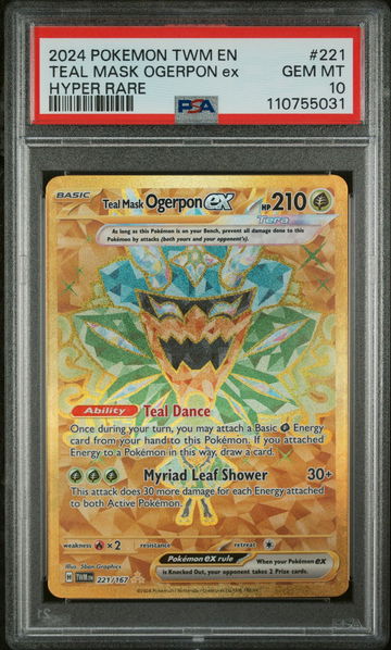 2024 Pokemon Scarlet and Violet Twilight Masquerade Hyper Rare Teal Mask Ogerpon Ex #221 PSA 10