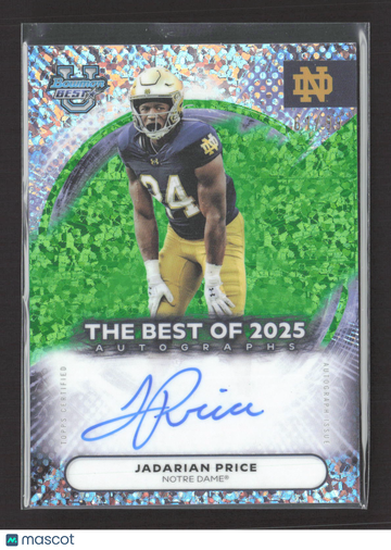 2025 Bowman University Best Football Jadarian Price #BOA-JPR Green Refractor