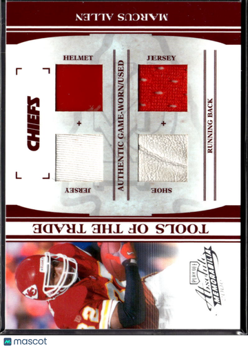 2006 Playoff Absolute Memorabilia Tools of the Trade Marcus Allen #TOT-95 Authentic Game-Worn/Used Helmet, Jersey, Shoe