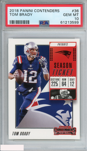 2018 PANINI CONTENDERS TOM BRADY #36 PSA 10 NEW ENGLAND PATRIOTS GEM MT