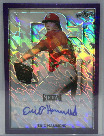 2020 Eric Hammond Leaf Perfect Game Metal Proof Marble Purple Auto 1/1 USC