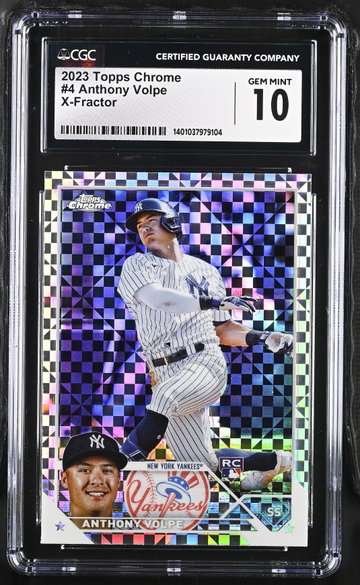 2023 TOPPS ANTHONY VOLPE CHROME X-FRACTOR #4 CGC 10 BS.B1.11