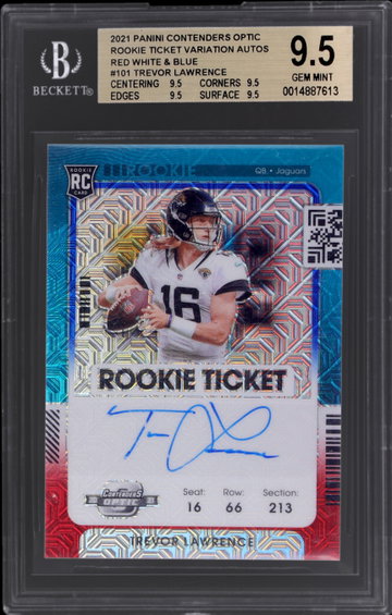 2021 Panini Contenders Optic Trevor Lawrence BGS 9.5 RC AUTO