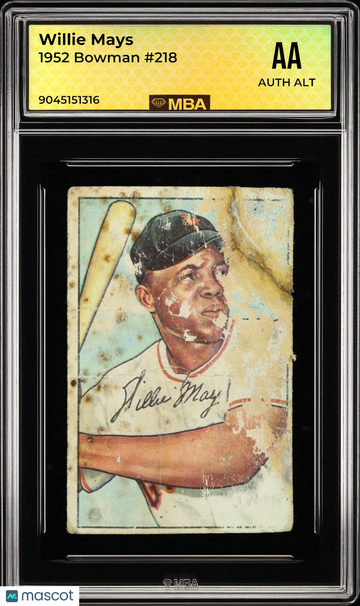 1952 Bowman Willie Mays #218 MBA Authentic