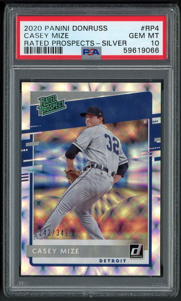 2020  Donruss Casey Mize Rated Prospect Silver /349 PSA 10 Gem Mint