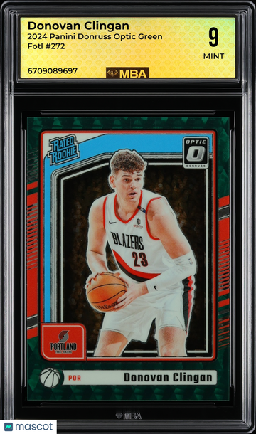 2024 Panini Donruss Optic Donovan Clingan #272 Green Fotl MBA 9