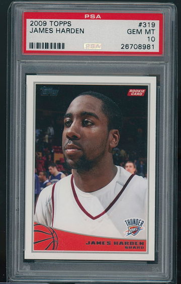  2009 Topps Basketball James Harden #319 PSA 10 Gem Mint Rookie RC