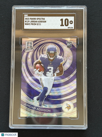 2023 Panini Spectra Jordan Addison #129 Wave Rookie SGC 10