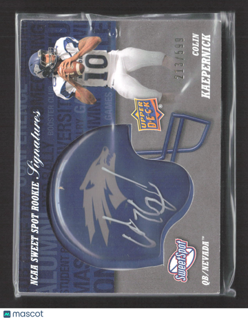 2011 Upper Deck Sweet Spot NCAA Sweet Spot Rookie Signatures Colin Kaepernick #RS-CK /599 Mini Helmet Autograph