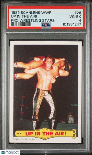 1986 Scanlens WWF Pro Wrestling Stars Up In The Air! #26 PSA 4