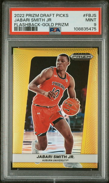 2022 Panini Prizm Draft Flashback Gold Prizm Jabari Smith Jr #FB-JS /10 PSA 9