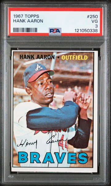 1967 Topps Hank Aaron #250 PSA 3