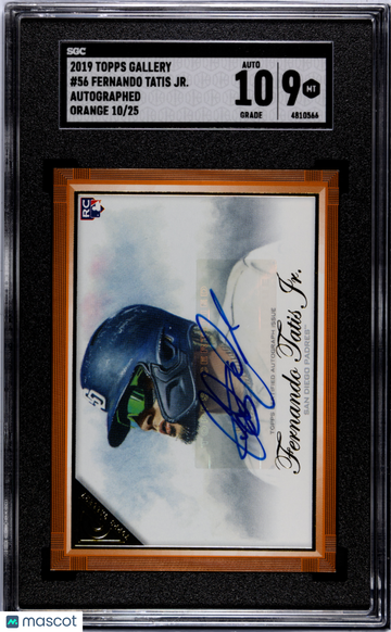 2019 Topps Gallery Fernando Tatis JR. #56 Autograph Orange SGC 9 Auto 10