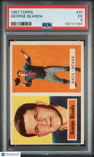 1957 Topps Football George Blanda #31 PSA 5