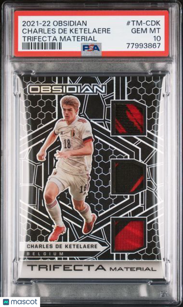 2021 Panini Obsidian Trifecta Material Charles De Ketelaere #TM-CDK PSA 10