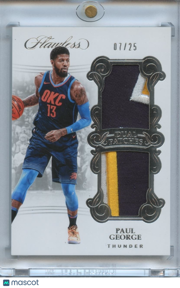 Paul George 2017-18 Flawless Game Worn Patch Indiana Pacers OKC Thunder 7/25