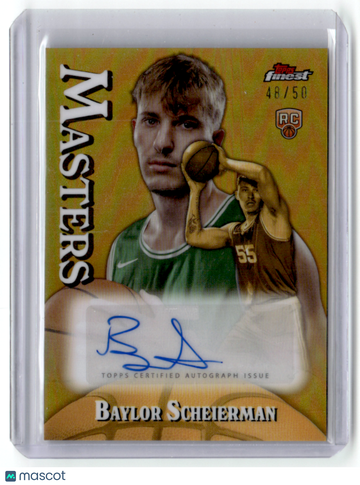 Baylor Scheierman 2025 Topps Finest Masters Gold Parallel/Variety Rookie 48/50 RC Topps #MA-BS