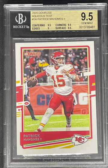 2020 Donruss Patrick Mahomes Aqueous Test BGS 9.5